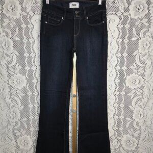 PAIGE Hidden Hills Dark Wash Boot Cut Mid Rise Stretch Denim Jeans 25